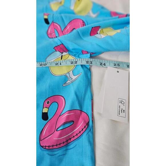 Bioworld Men's Rayon Vibrant Flamingo Cocktail Hawaiian Shirt Size Medium - Picture 8 of 9